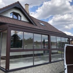 Zimní zahrada s integrovaným žlabem