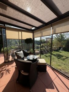 zimní zahrada se skrytým žlabem