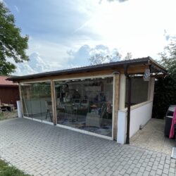 bezrámové zasklení pergoly