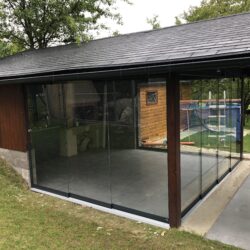 Bezrámový Patio Living Move, posuvné, antracit, do pergoly