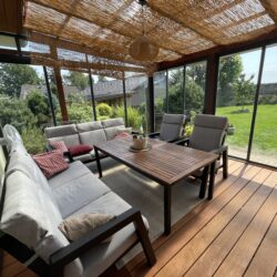 Posuvné zasklení dřevěné pergoly - Combi Antracit