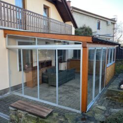 Rámové posuvné zasklení pergoly Elox