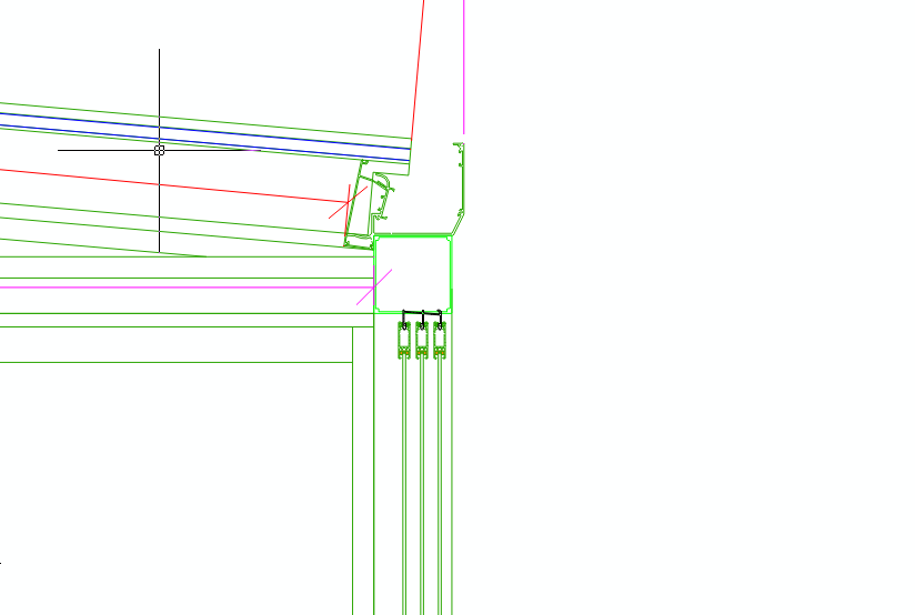 Technický nákres konstrukce zimní zahrady