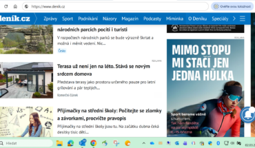 Screenshot článku z portálu Deník.cz s titulkem Terasa už není jen na léto: Stává se novým srdcem domova.