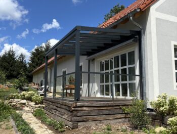 ALU pergola 5x3m se sklem